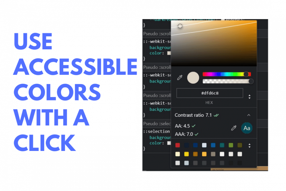 use accessible colors with a click
