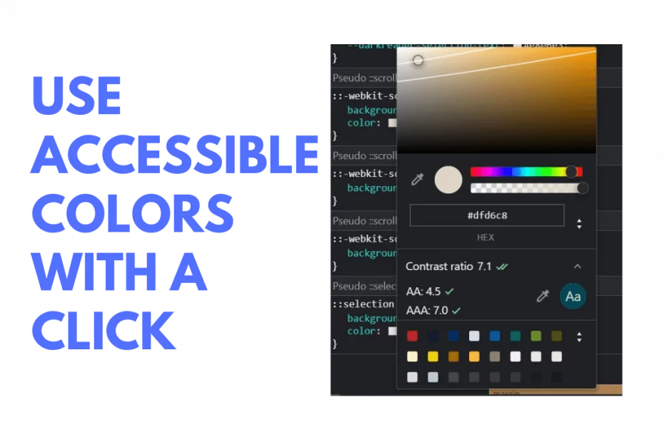 use accessible colors with a click